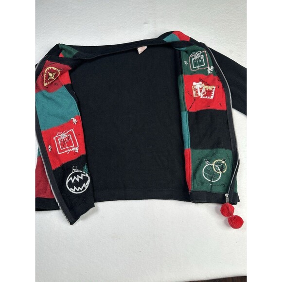 Ugly Christmas Sweater Cardigan Sz XL Vintage Beaded Y2K‎ - Picture 5 of 10
